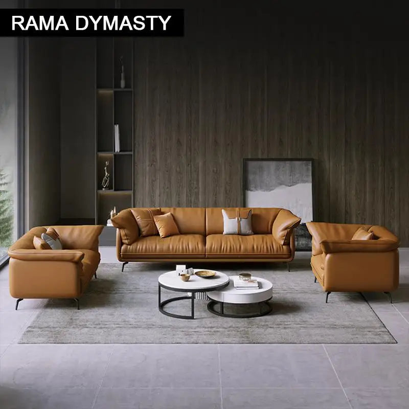 Luxe Leather Statement Sofa – Timeless Elegance and comfort in Every Detail