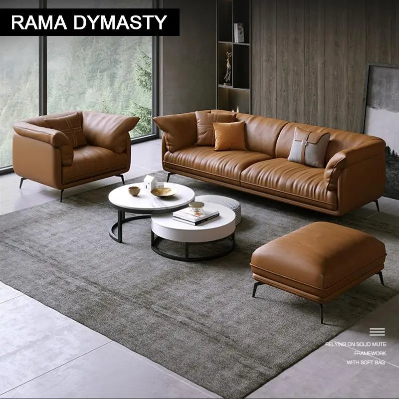 Luxe Leather Statement Sofa – Timeless Elegance and comfort in Every Detail