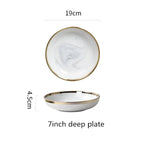 Luxury Blue & White Dinnerware Sets with Double-Sided Gilt Rims – Timeless Elegance WHIMSICAL HOME OF CREATIONS