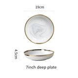 Luxury Blue & White Dinnerware Sets with Double-Sided Gilt Rims – Timeless Elegance