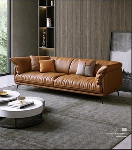 Luxe Leather Statement Sofa – Timeless Elegance and comfort in Every Detail