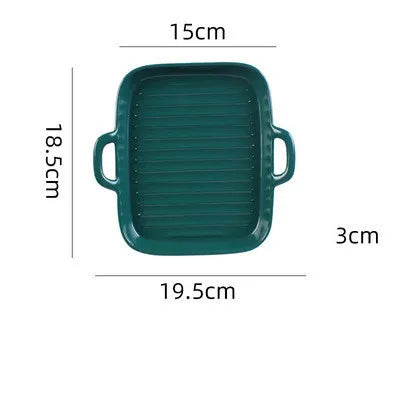 Nordic Rectangular Ceramic Baking Dish – Health-Conscious Elegance