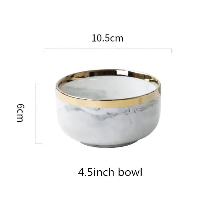 Luxury Blue & White Dinnerware Sets with Double-Sided Gilt Rims – Timeless Elegance