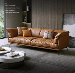 Luxe Leather Statement Sofa – Timeless Elegance and comfort in Every Detail
