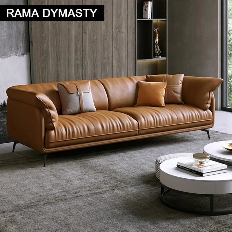 Luxe Leather Statement Sofa – Timeless Elegance and comfort in Every Detail