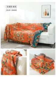 Bohemian Vintage Cotton Tassel Throw – Stylish & Cozy Accent for Couch or Bed
