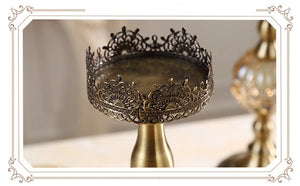 Luxury European Crystal & Metal Candle Holders – Vintage Elegant Design