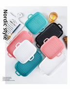 Nordic Rectangular Ceramic Baking Dish – Health-Conscious Elegance WHIMSICAL HOME OF CREATIONS