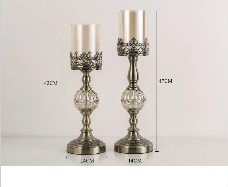 Luxury European Crystal & Metal Candle Holders – Vintage Elegant Design