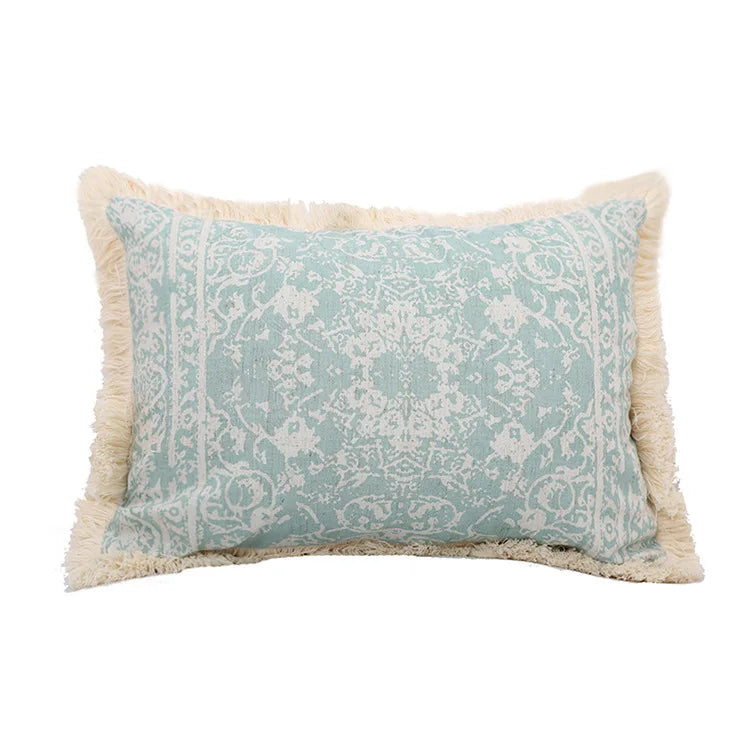 Vintage Cotton Linen Tassel Pillow Covers – Timeless Elegance with Farmhouse Charm