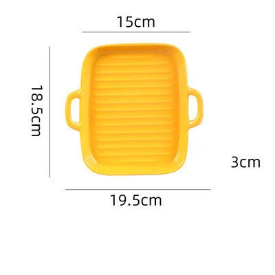 Nordic Rectangular Ceramic Baking Dish – Health-Conscious Elegance WHIMSICAL HOME OF CREATIONS