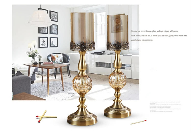 Luxury European Crystal & Metal Candle Holders – Vintage Elegant Design