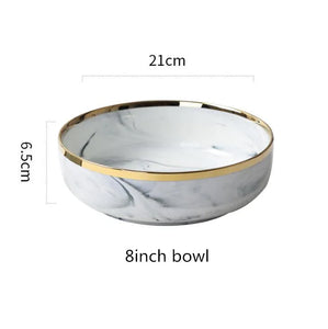 Luxury Blue & White Dinnerware Sets with Double-Sided Gilt Rims – Timeless Elegance