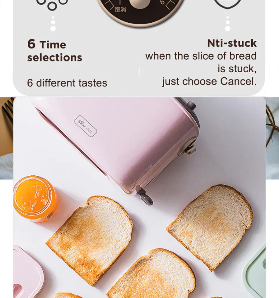 6-Level Toaster – Double-Sided Baking with Dust Cover, 220V