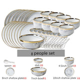 Luxury Blue & White Dinnerware Sets with Double-Sided Gilt Rims – Timeless Elegance