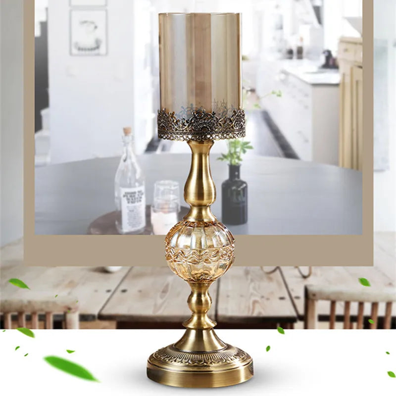 Luxury European Crystal & Metal Candle Holders – Vintage Elegant Design