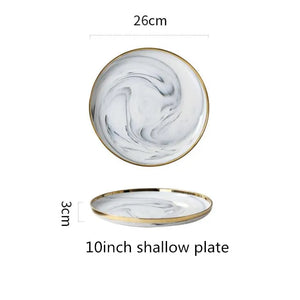 Luxury Blue & White Dinnerware Sets with Double-Sided Gilt Rims – Timeless Elegance