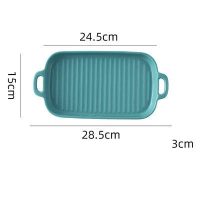 Nordic Rectangular Ceramic Baking Dish – Health-Conscious Elegance
