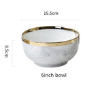 Luxury Blue & White Dinnerware Sets with Double-Sided Gilt Rims – Timeless Elegance WHIMSICAL HOME OF CREATIONS