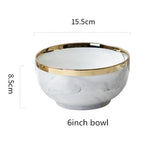 Luxury Blue & White Dinnerware Sets with Double-Sided Gilt Rims – Timeless Elegance