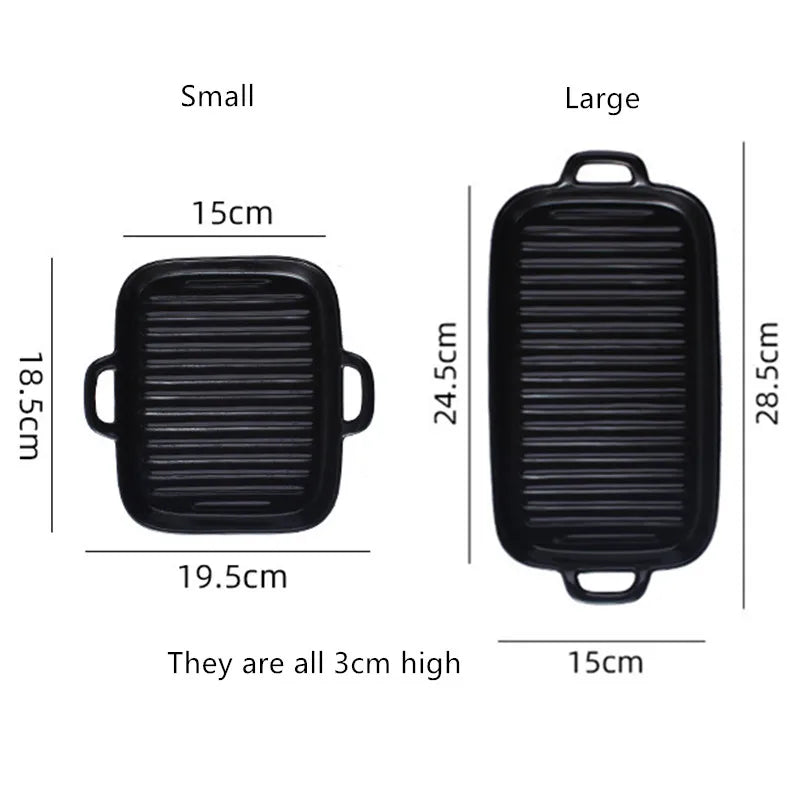 Nordic Rectangular Ceramic Baking Dish – Health-Conscious Elegance WHIMSICAL HOME OF CREATIONS