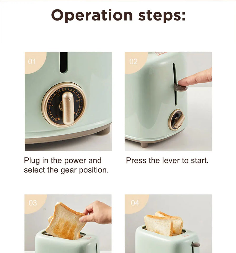 6-Level Toaster – Double-Sided Baking with Dust Cover, 220V