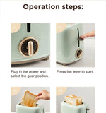 6-Level Toaster – Double-Sided Baking with Dust Cover, 220V