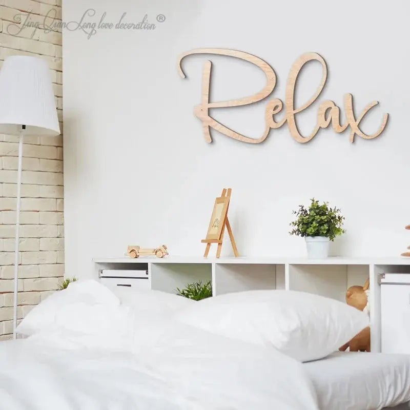 Relax Custom wooden wall sign interior decor wood wall sign My Store