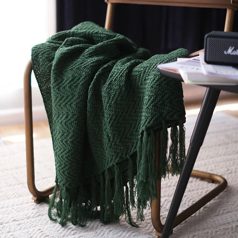 Vintage Charm Knitted Throw – Spring & Autumn Comfort