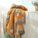 Bohemian Vintage Cotton Tassel Throw – Stylish & Cozy Accent for Couch or Bed