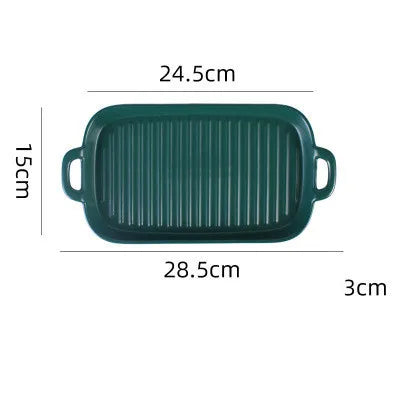 Nordic Rectangular Ceramic Baking Dish – Health-Conscious Elegance