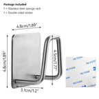 Stainless Steel Adhesive Sink Sponge Holder – Rustproof & Waterproof Kitchen Organizer