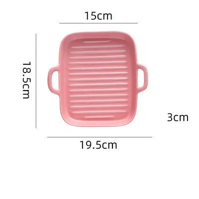 Nordic Rectangular Ceramic Baking Dish – Health-Conscious Elegance WHIMSICAL HOME OF CREATIONS