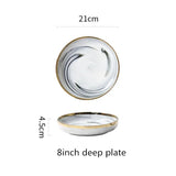 Luxury Blue & White Dinnerware Sets with Double-Sided Gilt Rims – Timeless Elegance