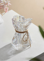 Wrinkled Glass Vase with Twine – Holographic / Frosted / Clear Finish-5