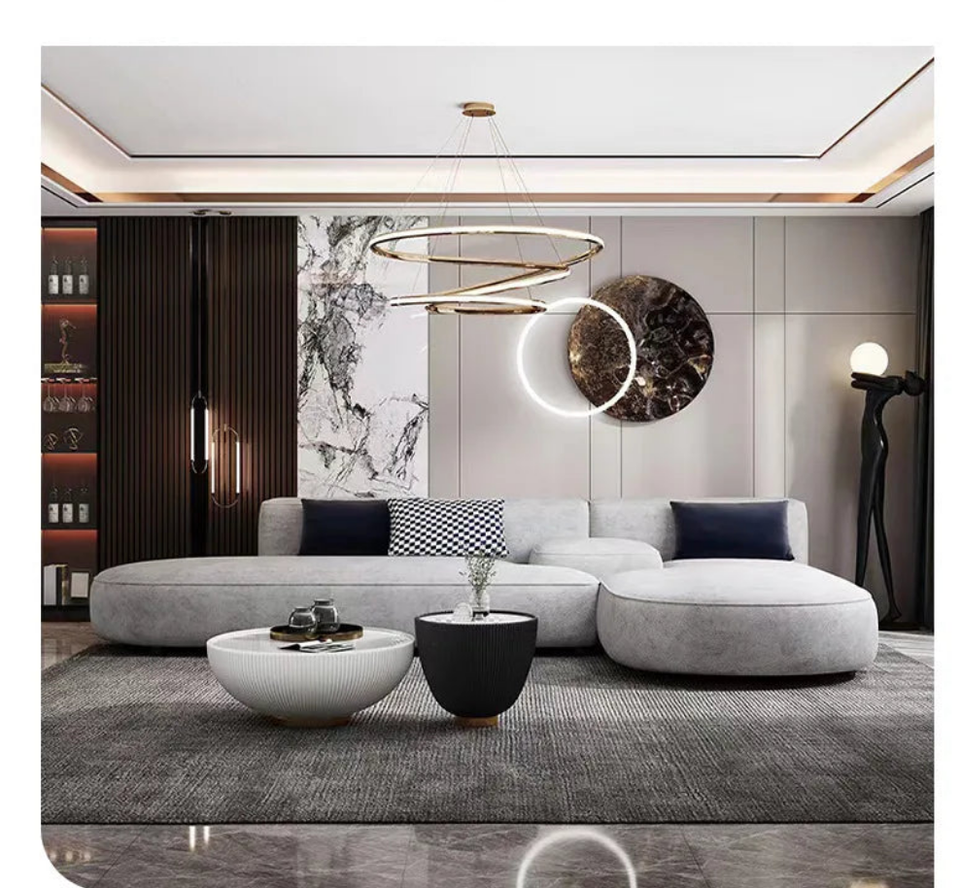 Modern Mid-Century Moroccan Marble-Top Coffee Table