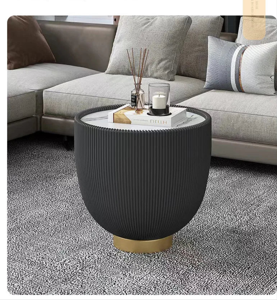 Modern Mid-Century Moroccan Marble-Top Coffee Table