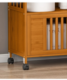 Eco-Friendly Bamboo Storage Cabinet – Natural & Greyish Blue