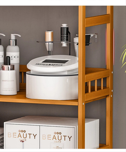 Eco-Friendly Bamboo Storage Cabinet – Natural & Greyish Blue