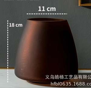Luxury Frosted Glass Hydroponic Vase – Coffee & Frosted Elegance