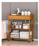 Eco-Friendly Bamboo Storage Cabinet – Natural & Greyish Blue