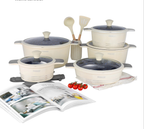 15-Piece Granite-Coated Ceramic Cookware Set – White, Purple, or Dark Grey PFAS, PFOA, and PTFE Free WHIMSICAL HOME OF CREATIONS