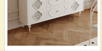 Luxury French Retro Sideboard Buffet Cabinet – Handcrafted Solid Wood with Begonia Glass & Designer Fretwork