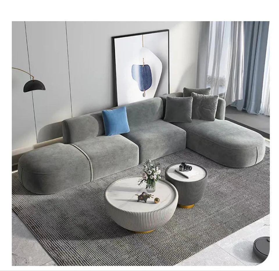 Modern Mid-Century Moroccan Marble-Top Coffee Table