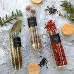 Round Glass Spice Jars with Bamboo Lid – 3 Sizes-0