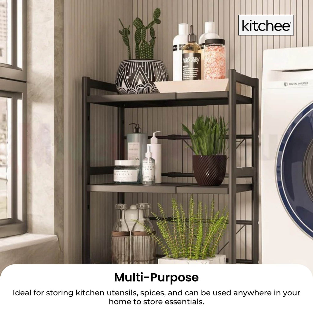 Kitchee Microwave Double Shelf - Expanding Storage Rack Kitchen Organiser Stand-4