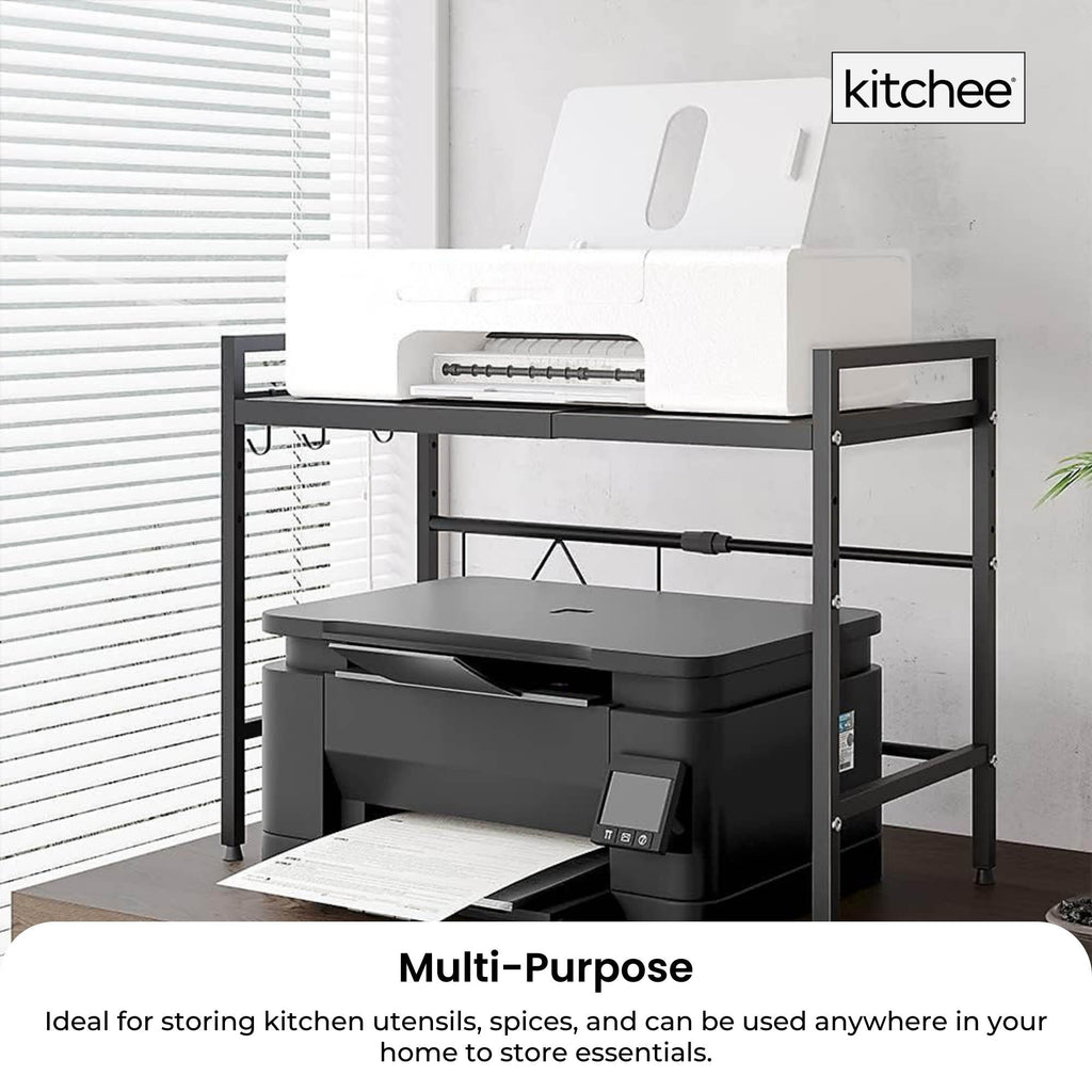 Kitchee Microwave Single Shelf - Expanding Storage Rack Kitchen Organiser Stand-4
