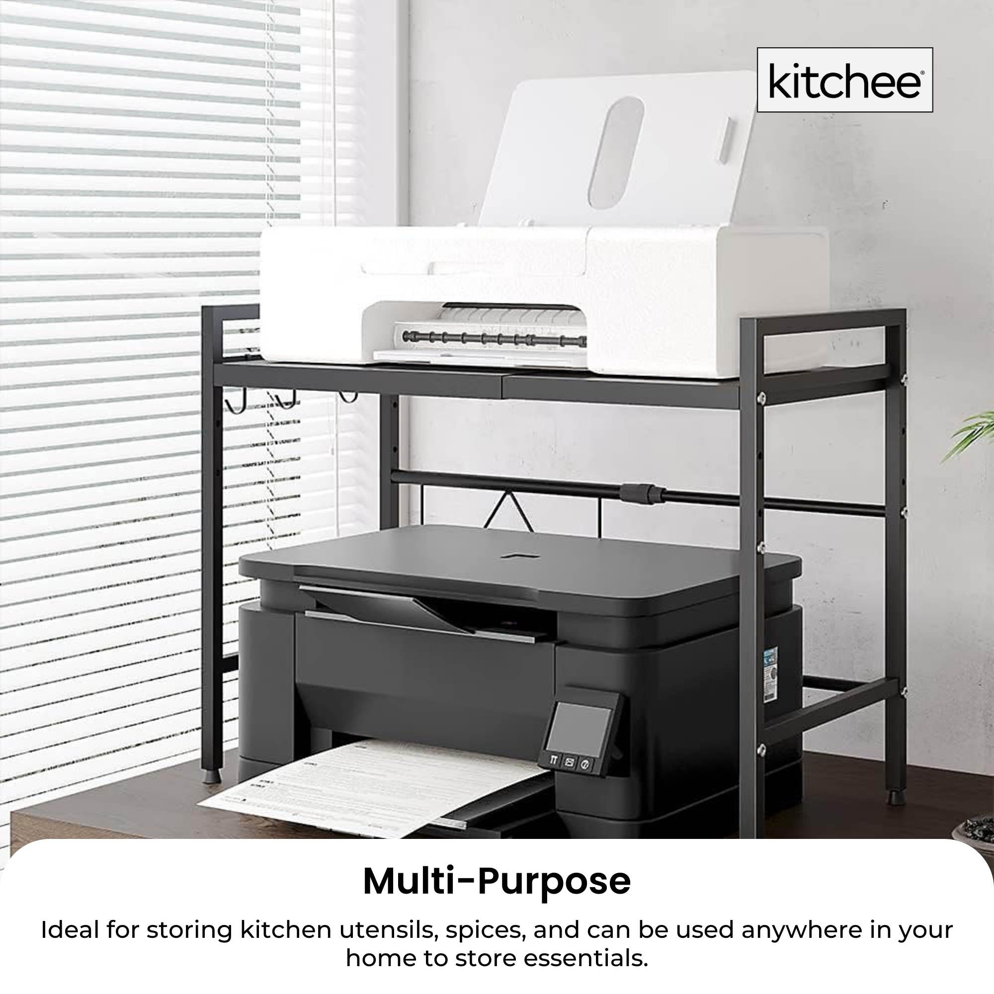 Kitchee Microwave Single Shelf - Expanding Storage Rack Kitchen Organiser Stand-4