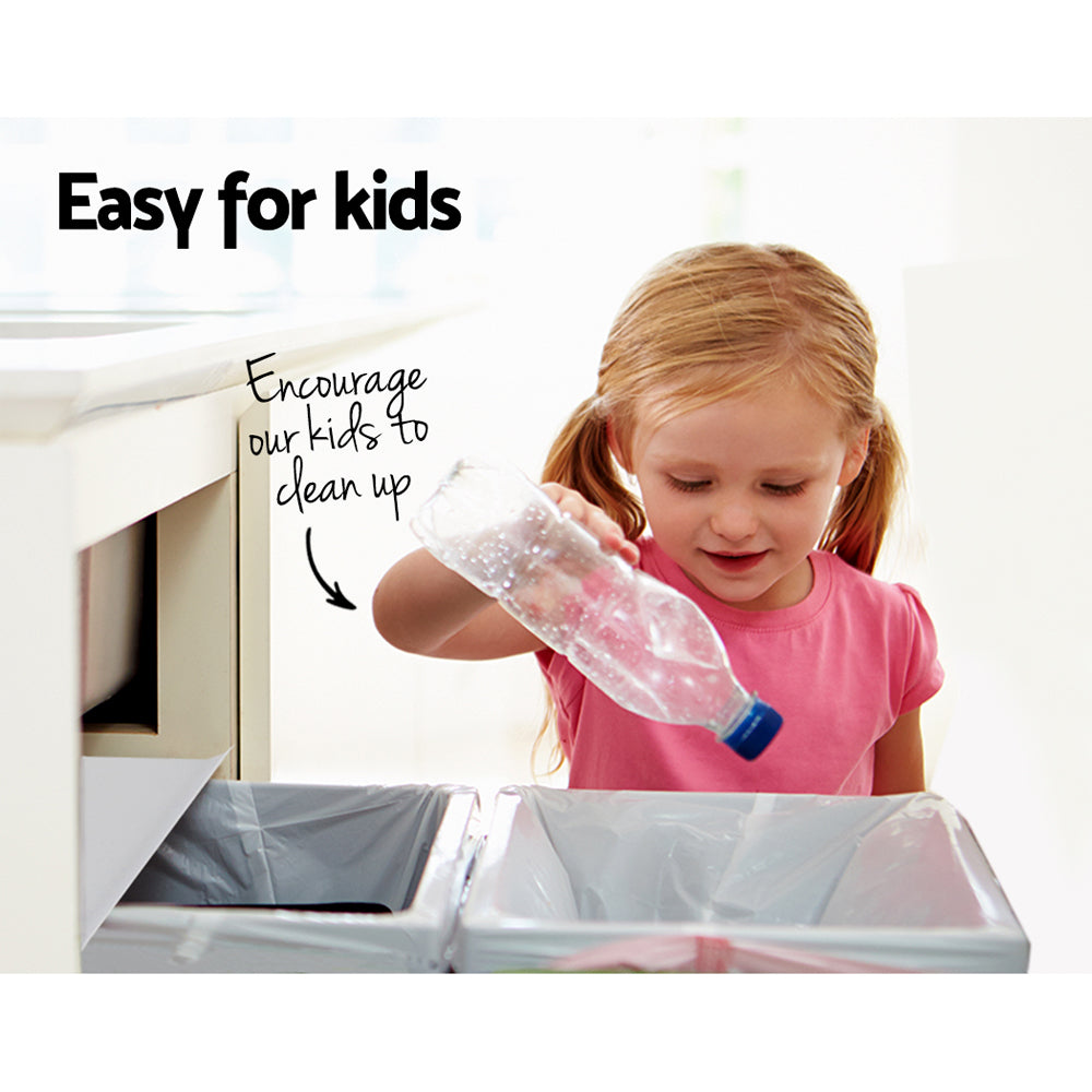Dual Compartment 30L Pull-Out Kitchen Bin – Concealed Sliding Waste & Recycling System
