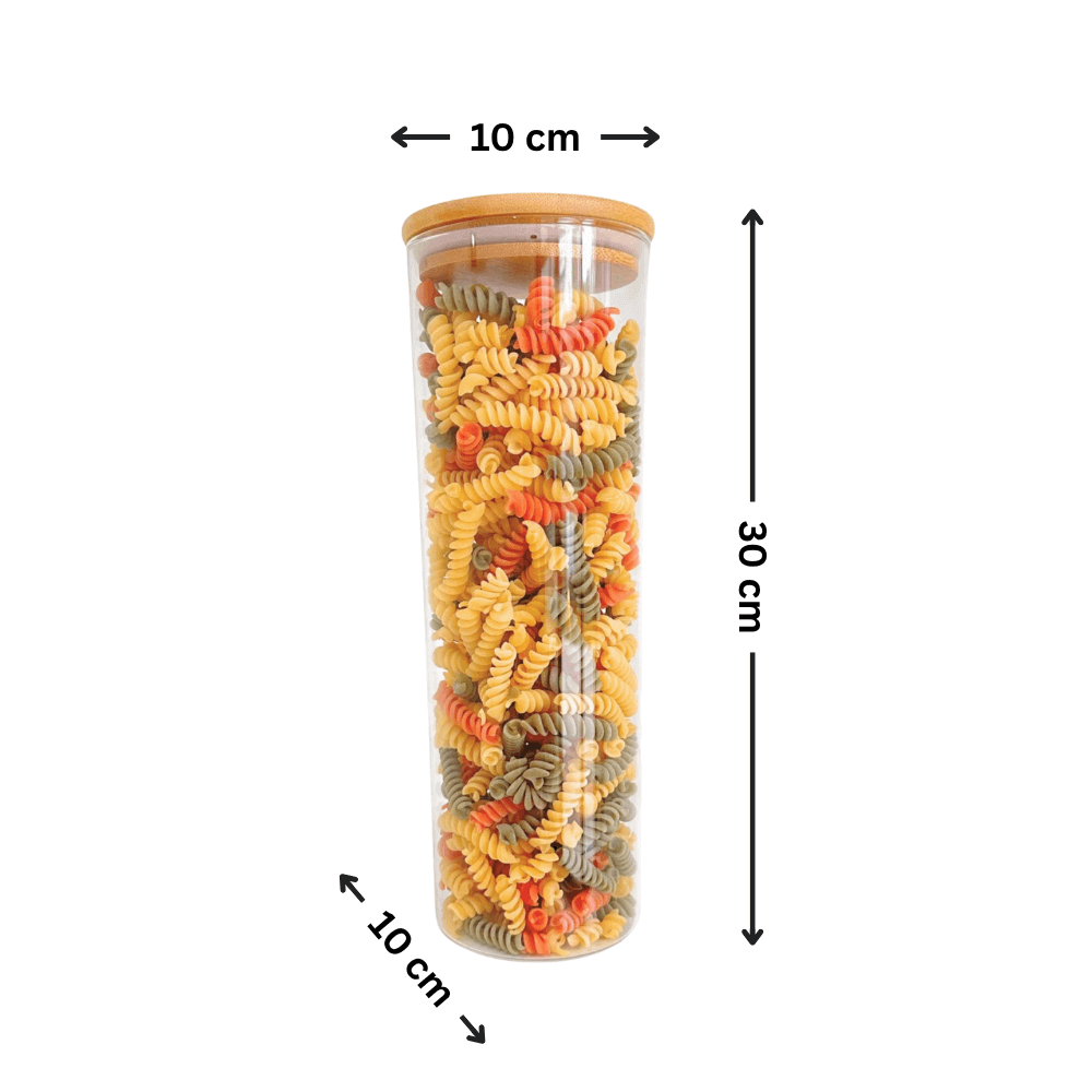 2100ml Airtight Glass Storage Jar with Bamboo Lid – Large Pantry Canister | Eco Kitchen Container